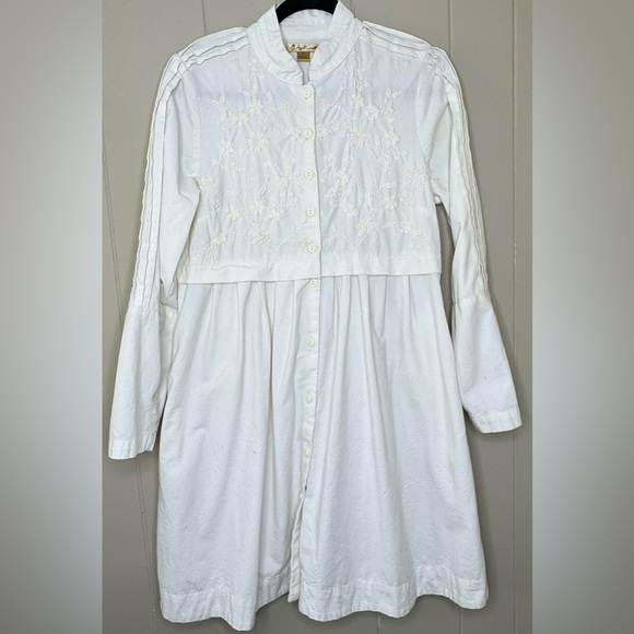 April Cornell Embroidered Indian Cotton Long Sleeve Dress Womens Small - Picture 15 of 15